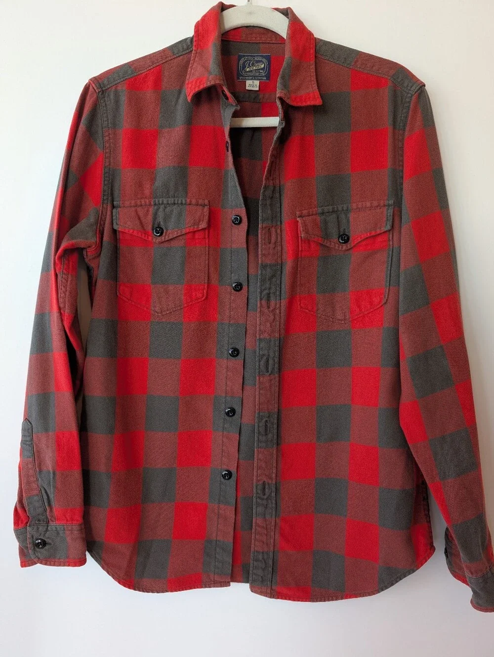 J. Crew Red and Gray Buffalo Plaid Shirt